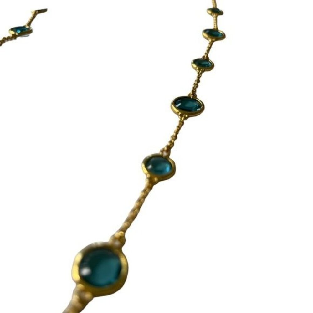 kate spade long scatter necklace with teal crystals - Picture 4 of 7